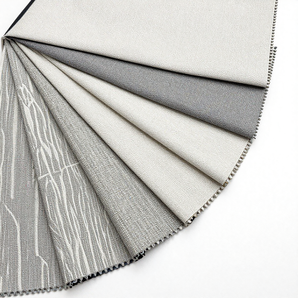 Luxury curtain fabric samples and designer materials